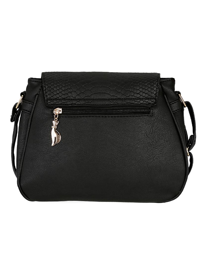 black leatherette sling bag - 13464691 - Standard Image - 1