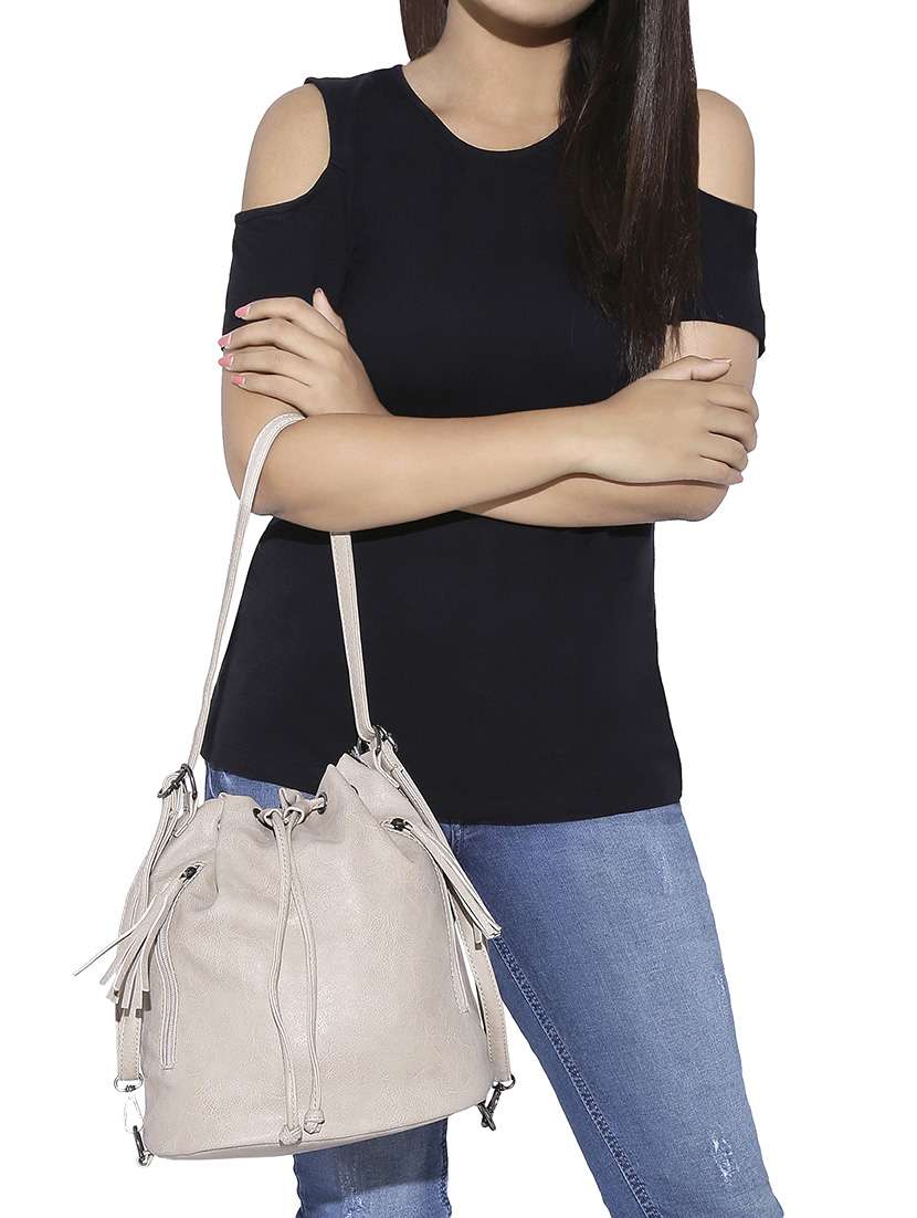 beige leatherette sling bag - 13464706 -  Standard Image - 4