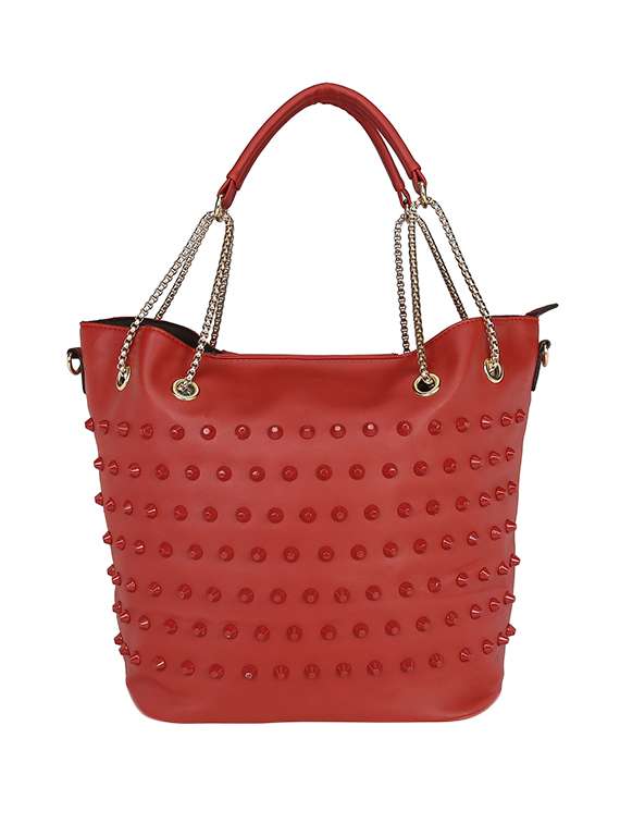 red leatherette handbag - 13465894 -  Standard Image - 1