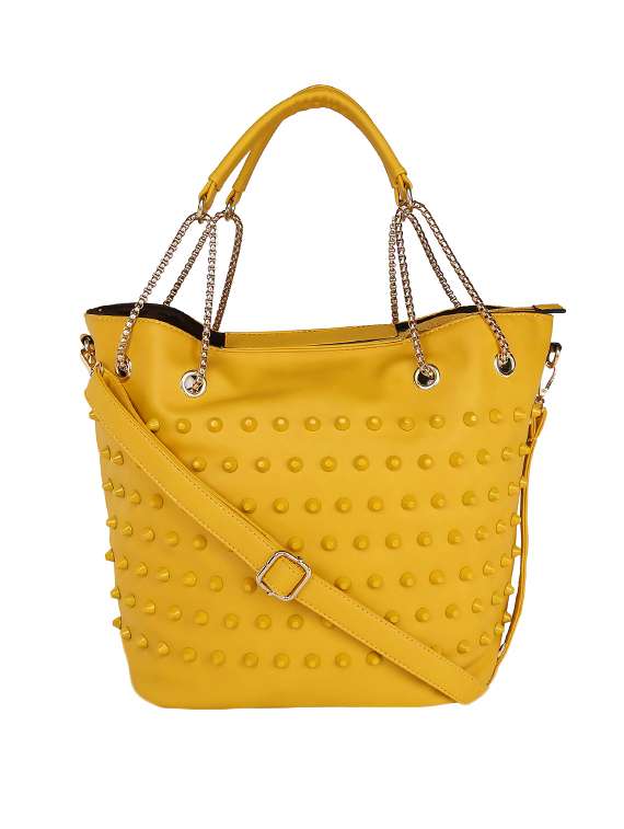 yellow leatherette handbag - 13465898 -  Standard Image - 1