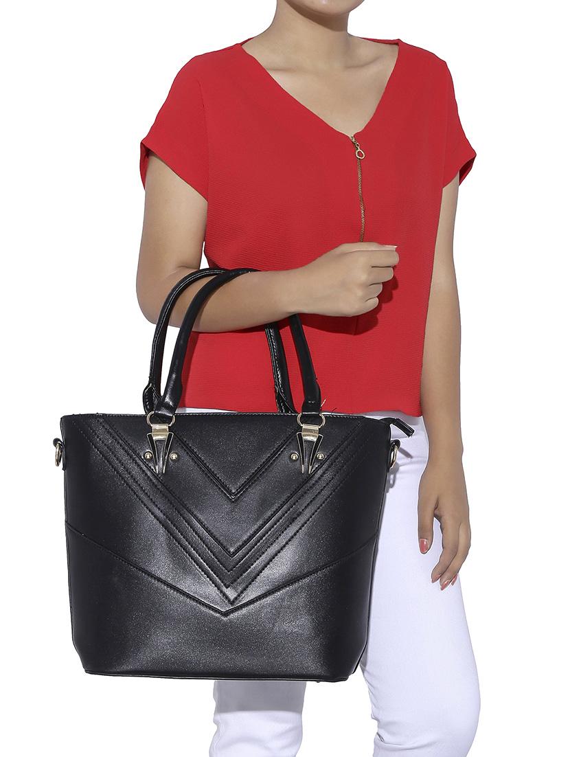 black leatherette handbag - 13465999 - Standard Image - 4