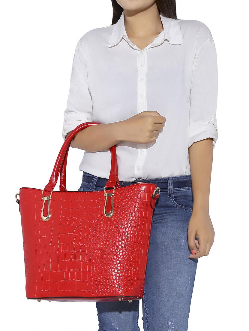 red leatherette handbag - 13466007 - Standard Image - 6