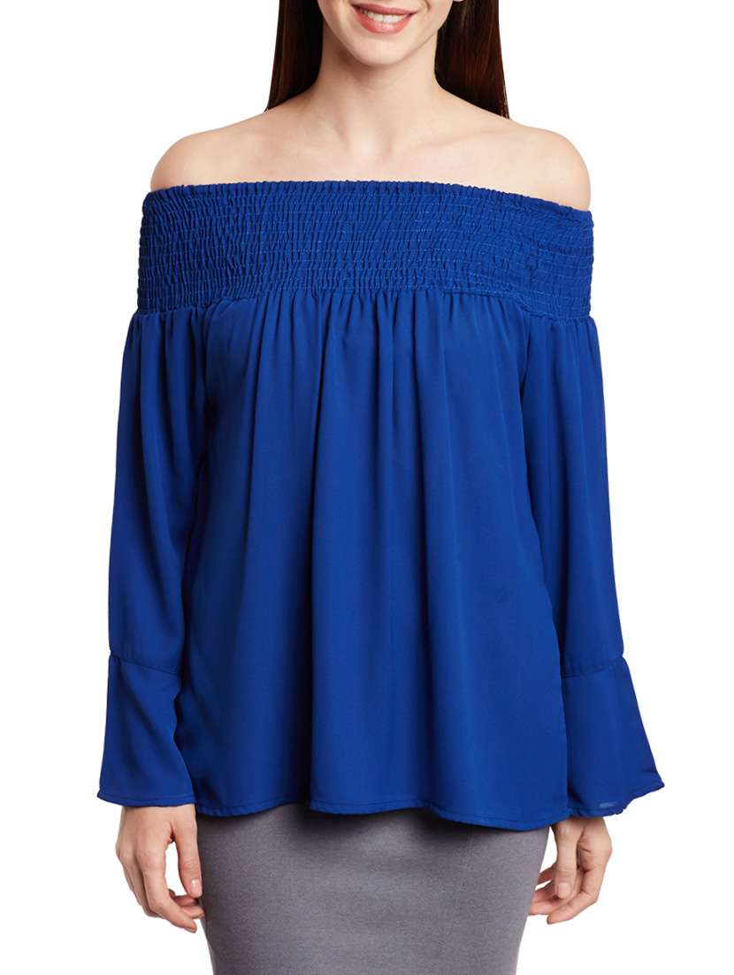 smocked off shoulder top