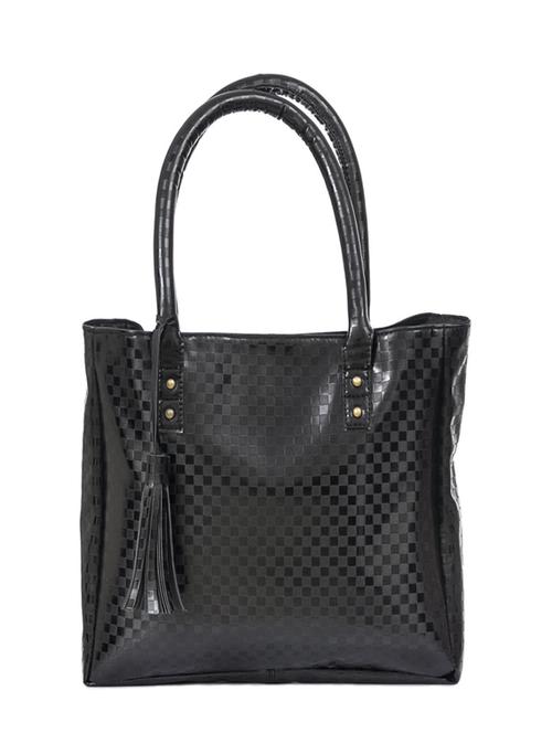 black leatherette tote - 13470255 - Standard Image - 0