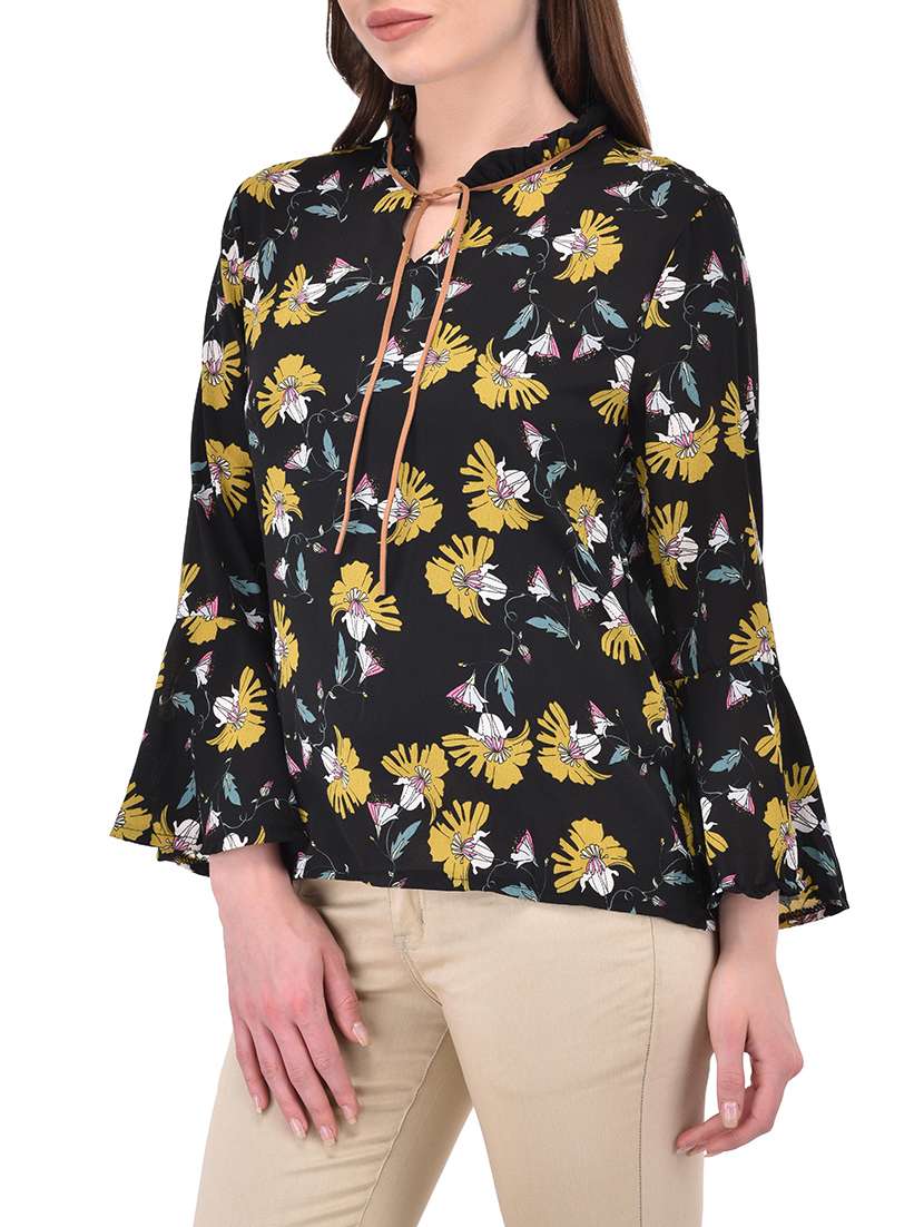 women's straight mandarin neck top - 13542881 - Standard Image - 1