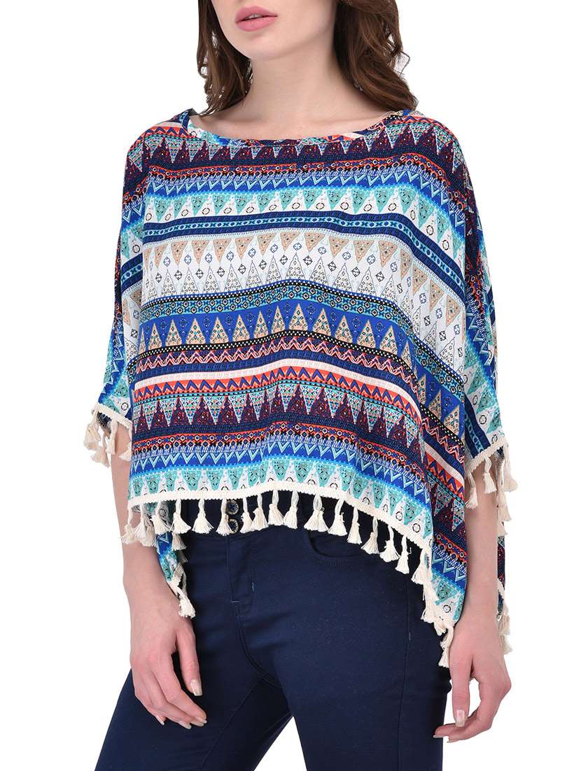 blue colored net top - 13542892 -  Standard Image - 1