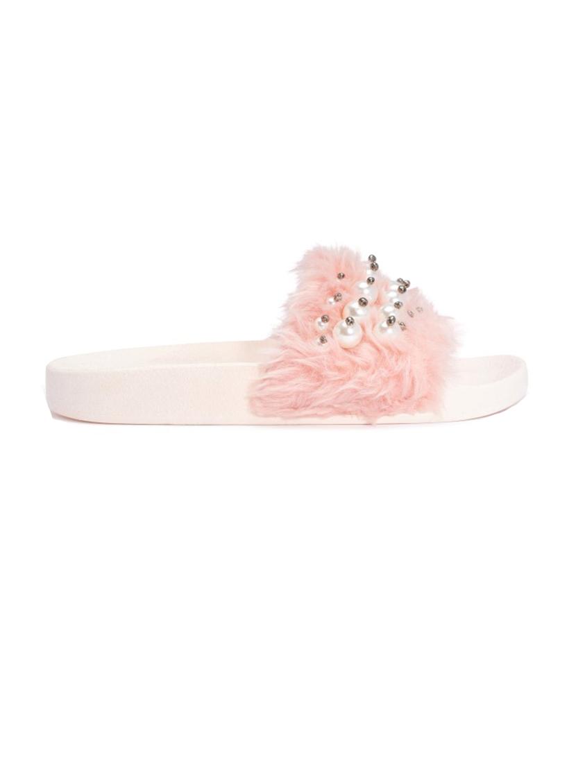 pink pvc flat forms sandals - 13550588 - Standard Image - 1