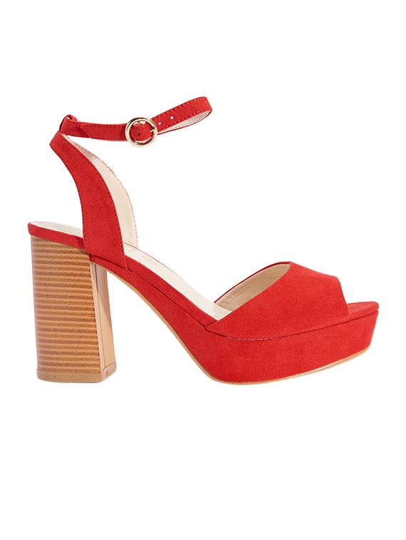 red ankle strap sandal - 13550807 - Standard Image - 1