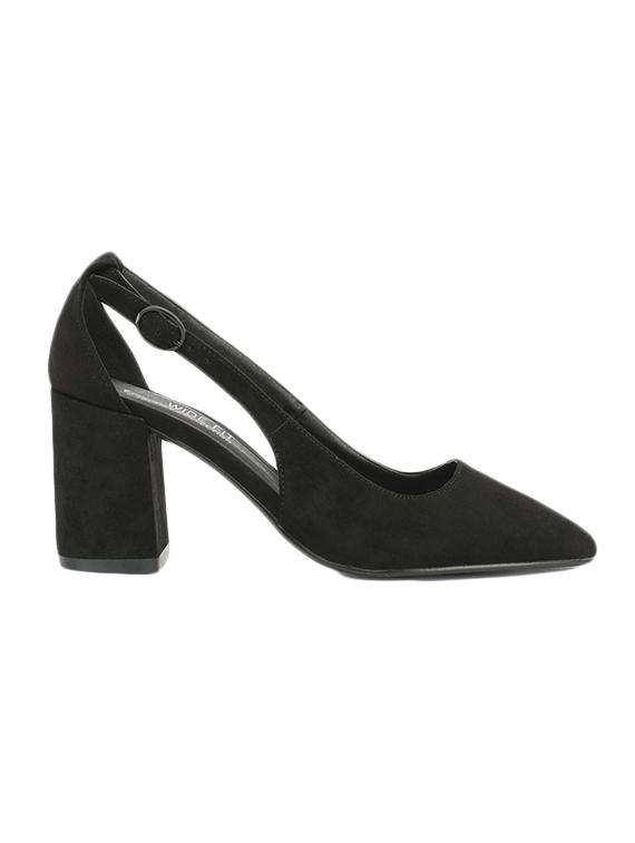 black leatherette closed back sandals - 13550818 - Standard Image - 1