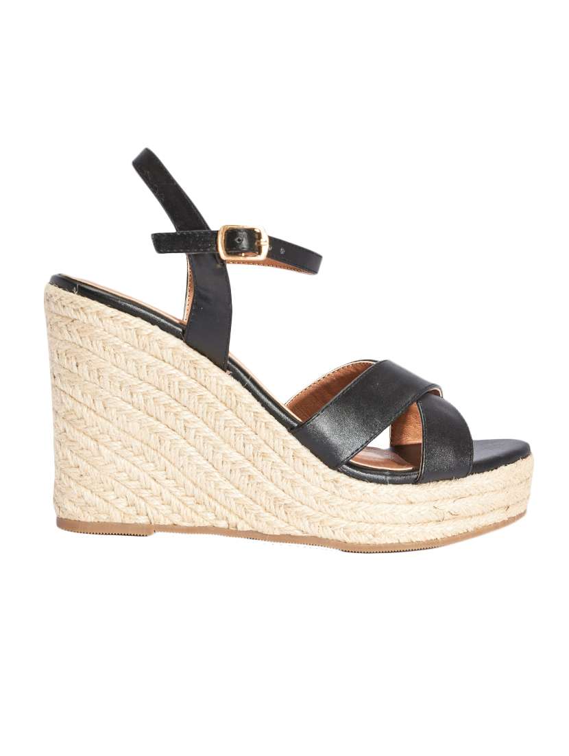 black ankle strap wedge - 13551026 - Standard Image - 1