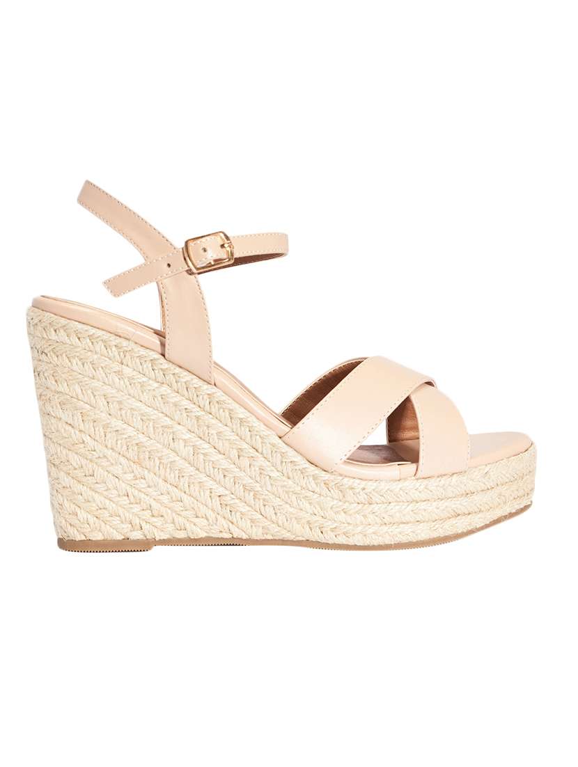 nude ankle strap wedge - 13551027 - Standard Image - 1