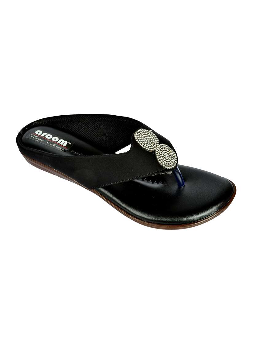 black velvet toe separator sandals