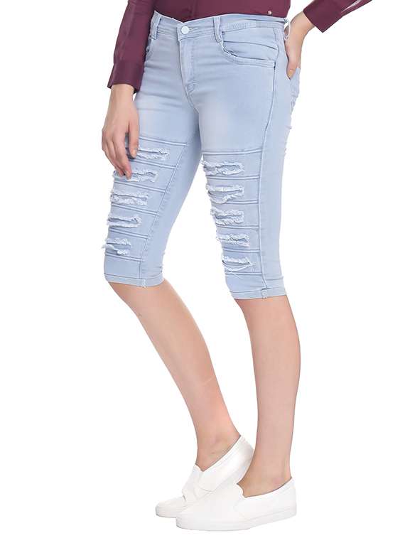 light blue denim capris - 13552851 - Standard Image - 1