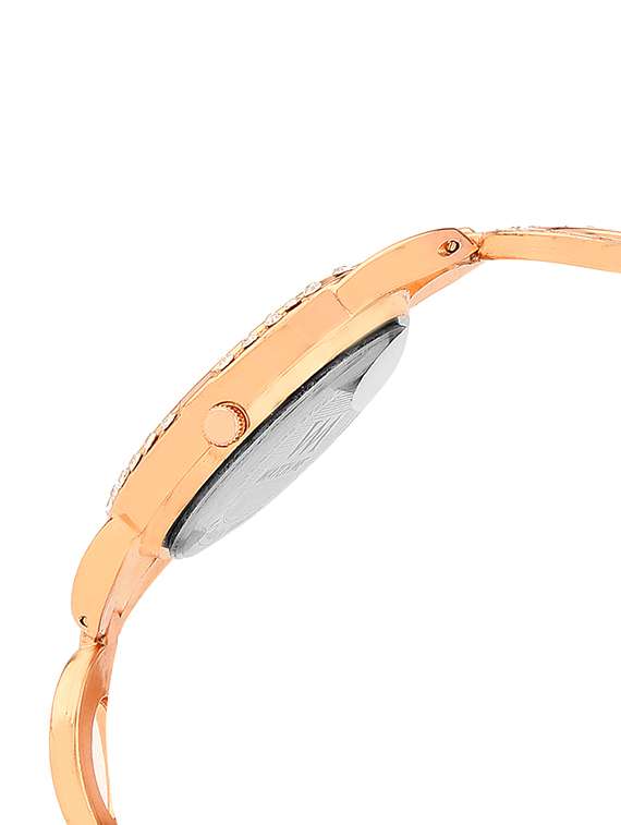 watch me white dial rose gold metal watch for women and girls wmal-146 - 13604919 - Standard Image - 1