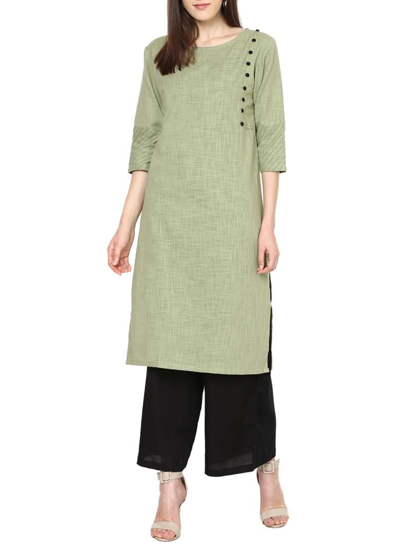 solid straight kurta