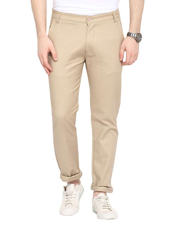 beige cotton chinos casual trouser