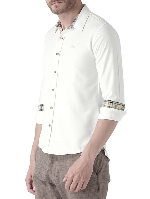 white cotton casual shirt - 13650107 - Standard Image - 1