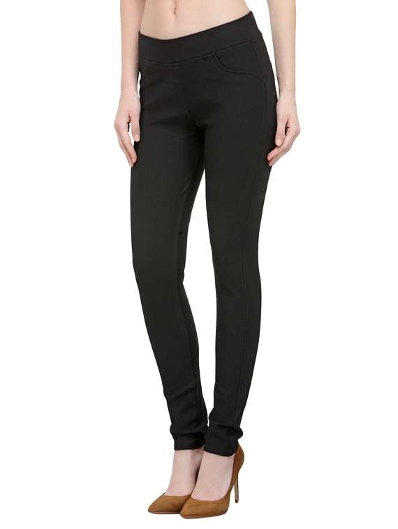 black cotton jeggings - 13656907 -  Standard Image - 1