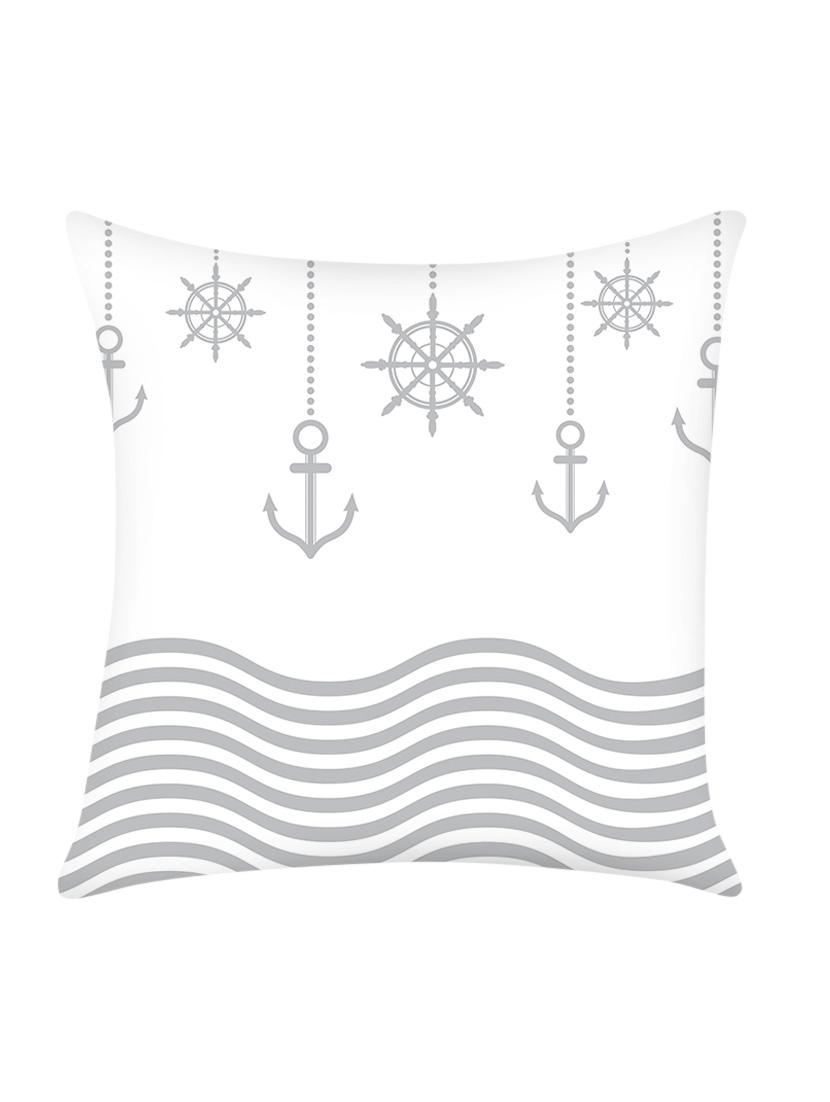 white digitally printed satin cushion cover - 13662530 - Zoom Image - 0