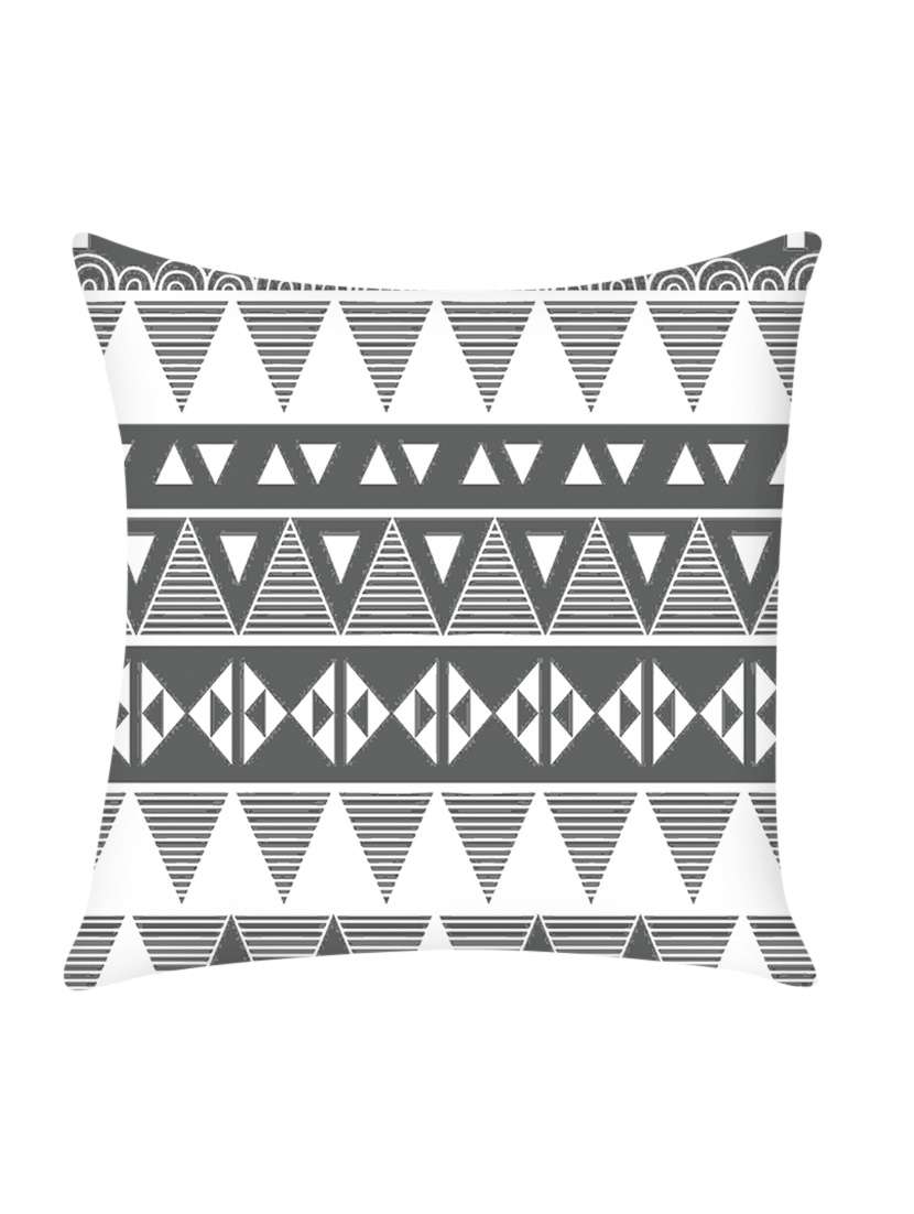 white digitally printed satin cushion cover