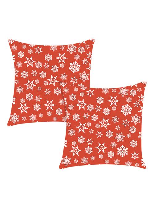 red printed satin cushion cover - 13662559 -  Standard Image - 0