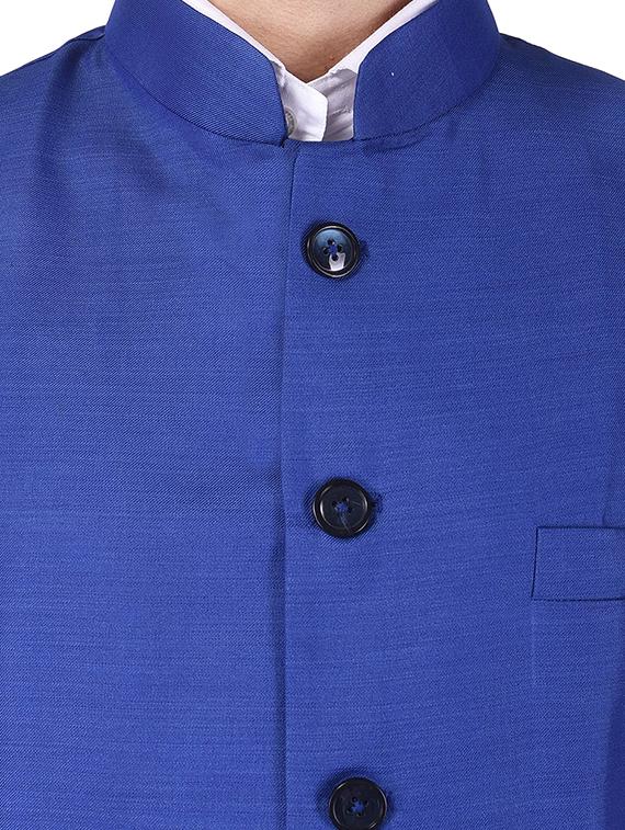 blue cotton nehru jacket - 13665863 - Standard Image - 4