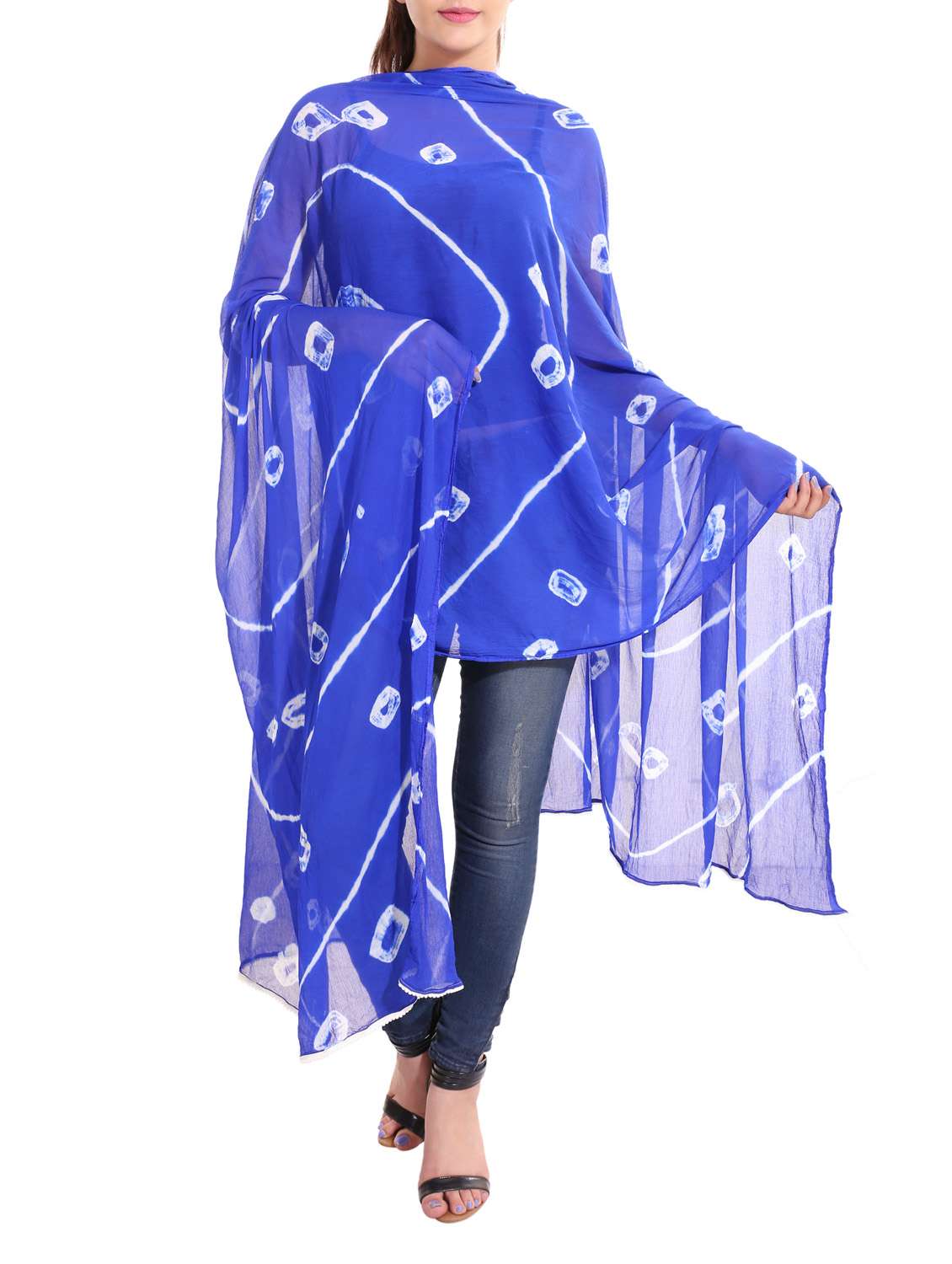 blue chiffon dupatta