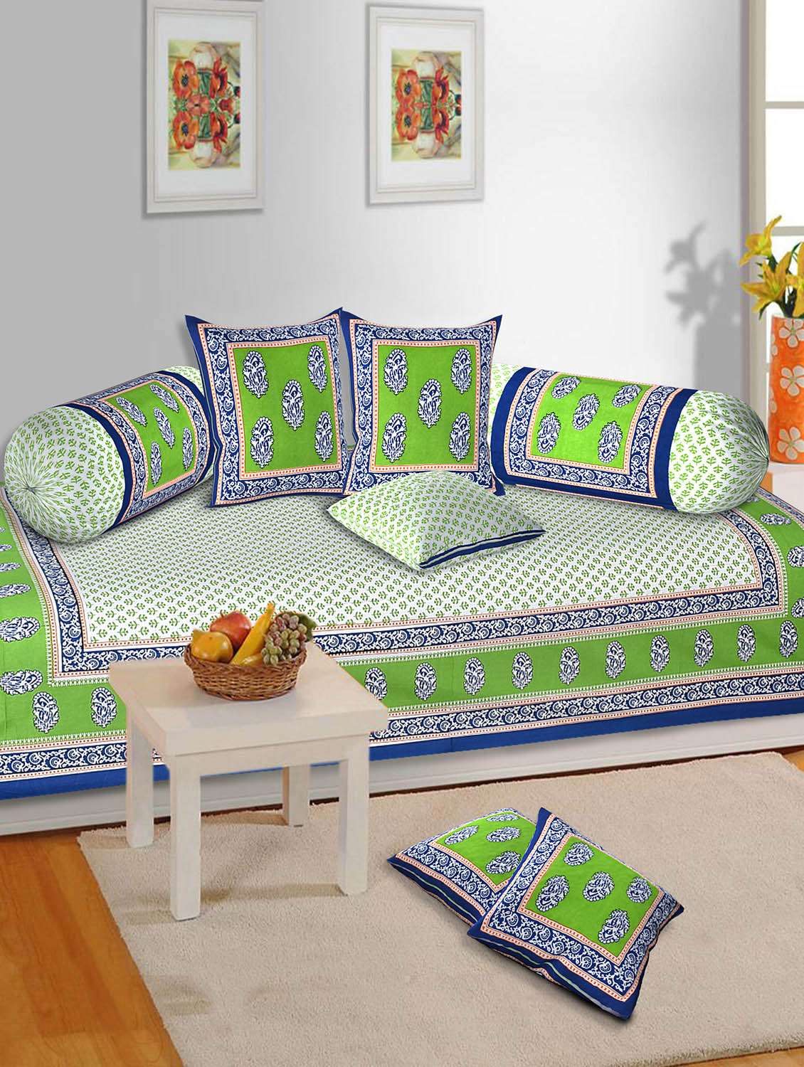aj home 100% cotton super quality diwan set