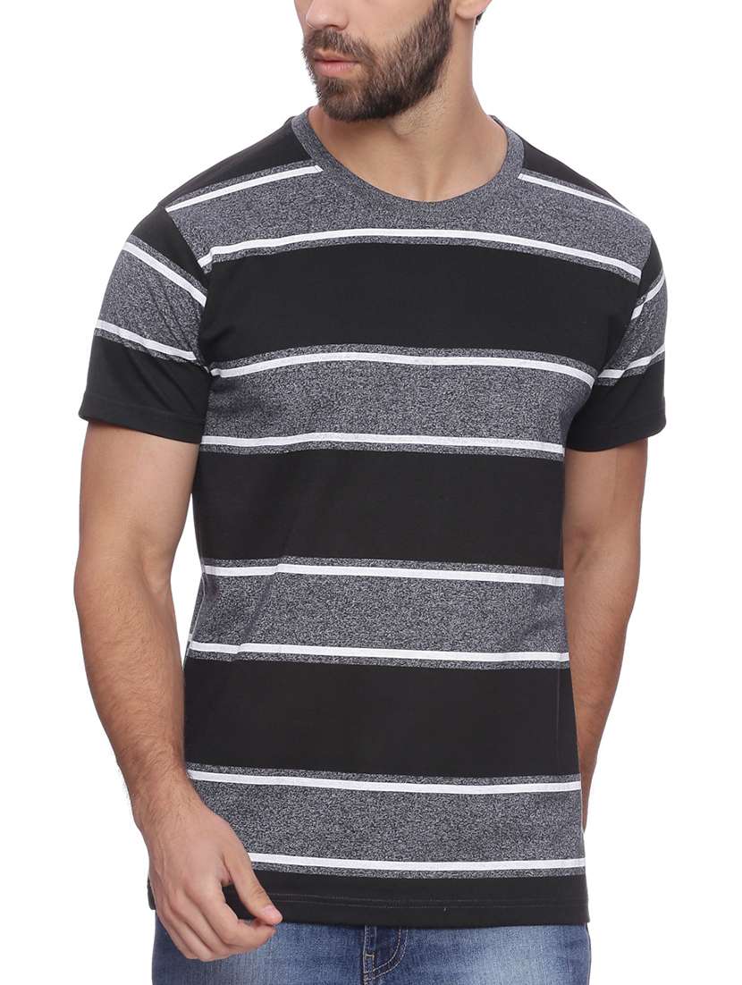 grey cotton striped t-shirt
