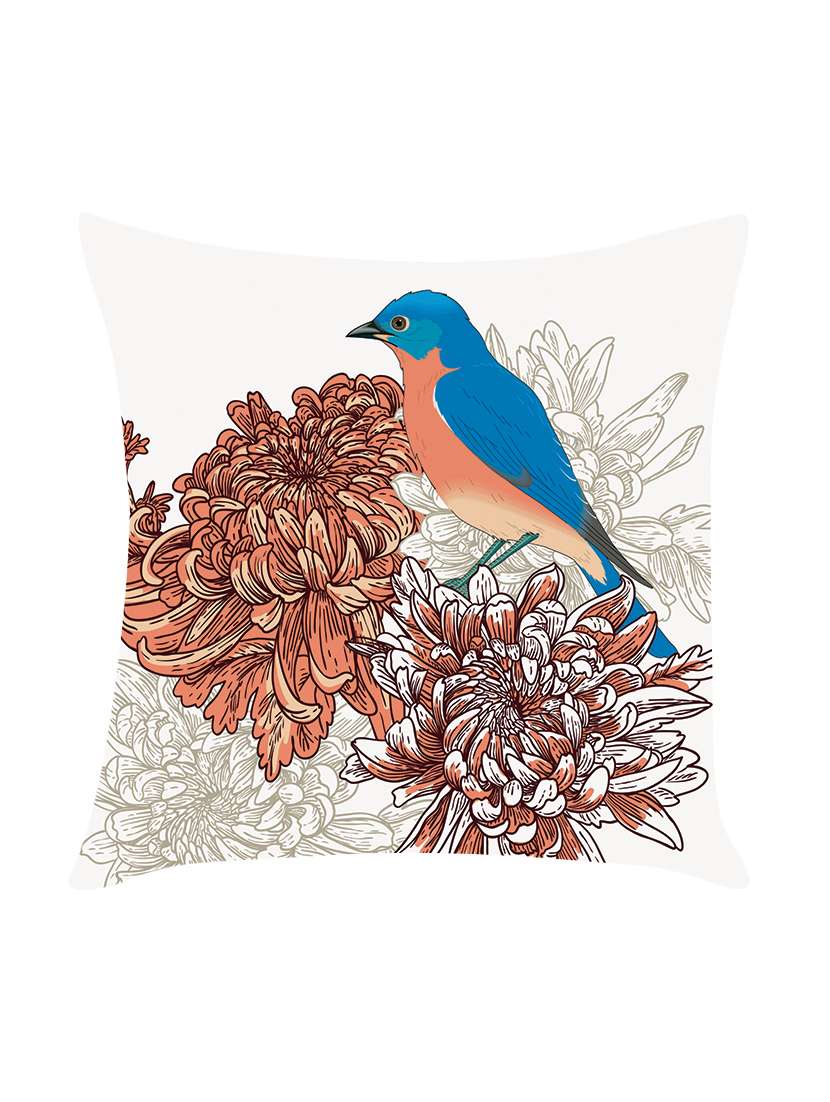 digitally printed cushion cover with bird design