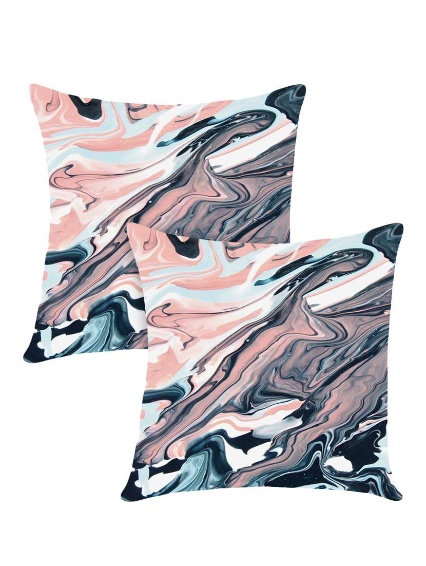digitally printed cushion cover with marble design set of two