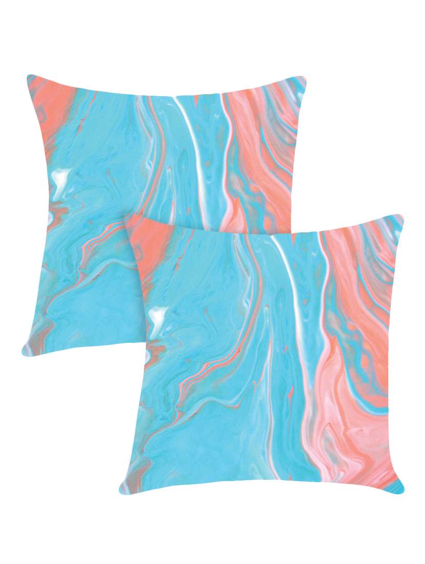 digitally printed cushion cover with marble design set of two