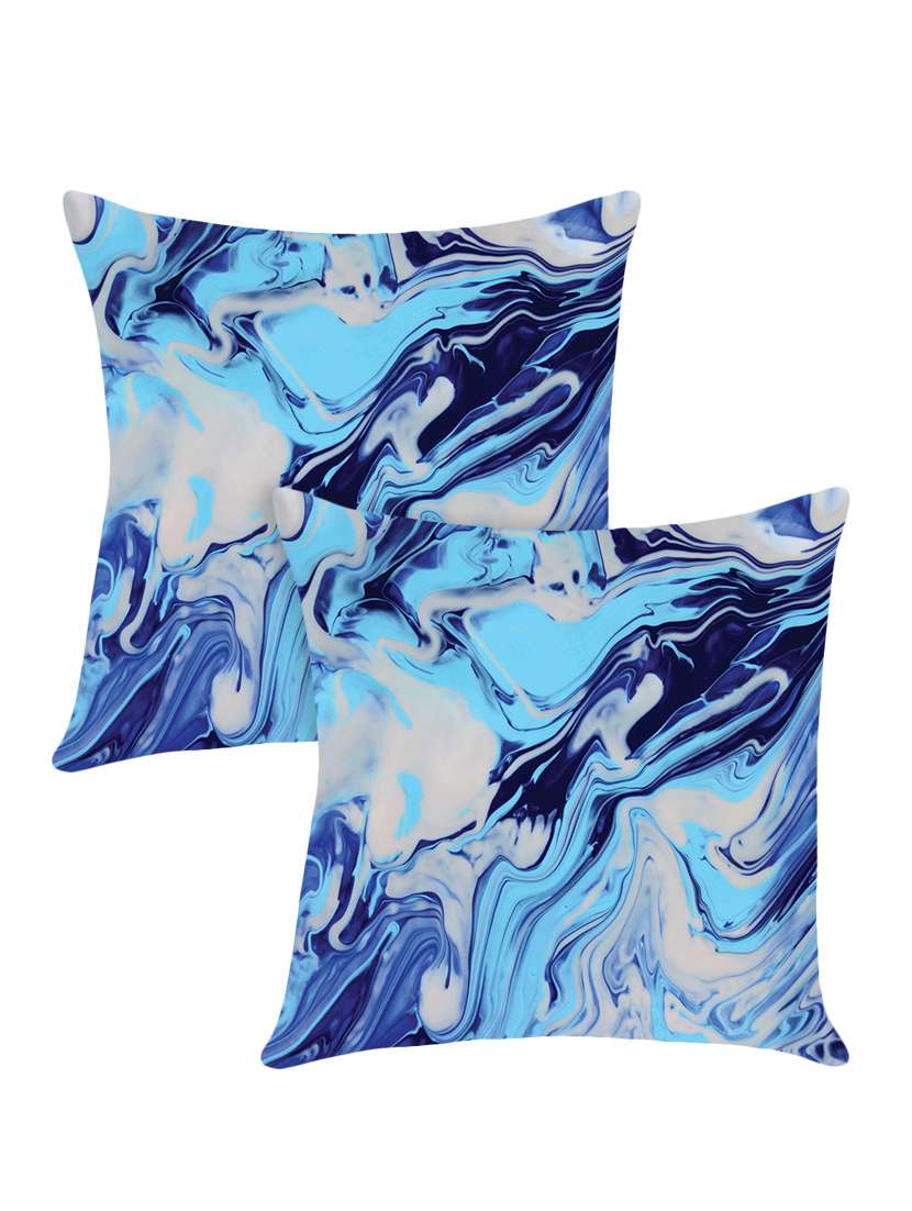 digitally printed cushion cover with marble design set of two
