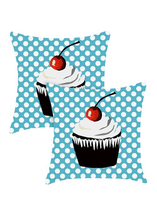digitally printed cushion cover with ice-cream and dotsdesign set of two - 13667871 - Standard Image - 0