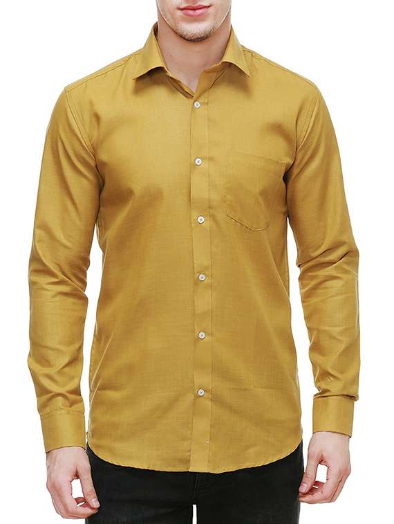 yellow cotton casual shirt
