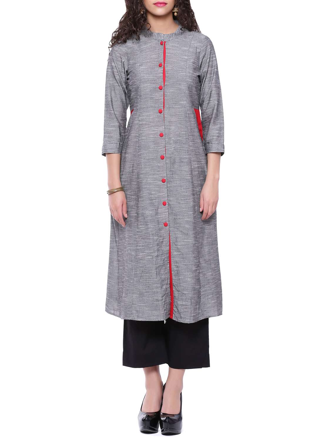 a-line melange kurta