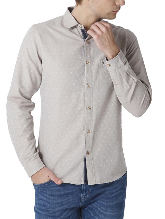 beige cotton casual shirt