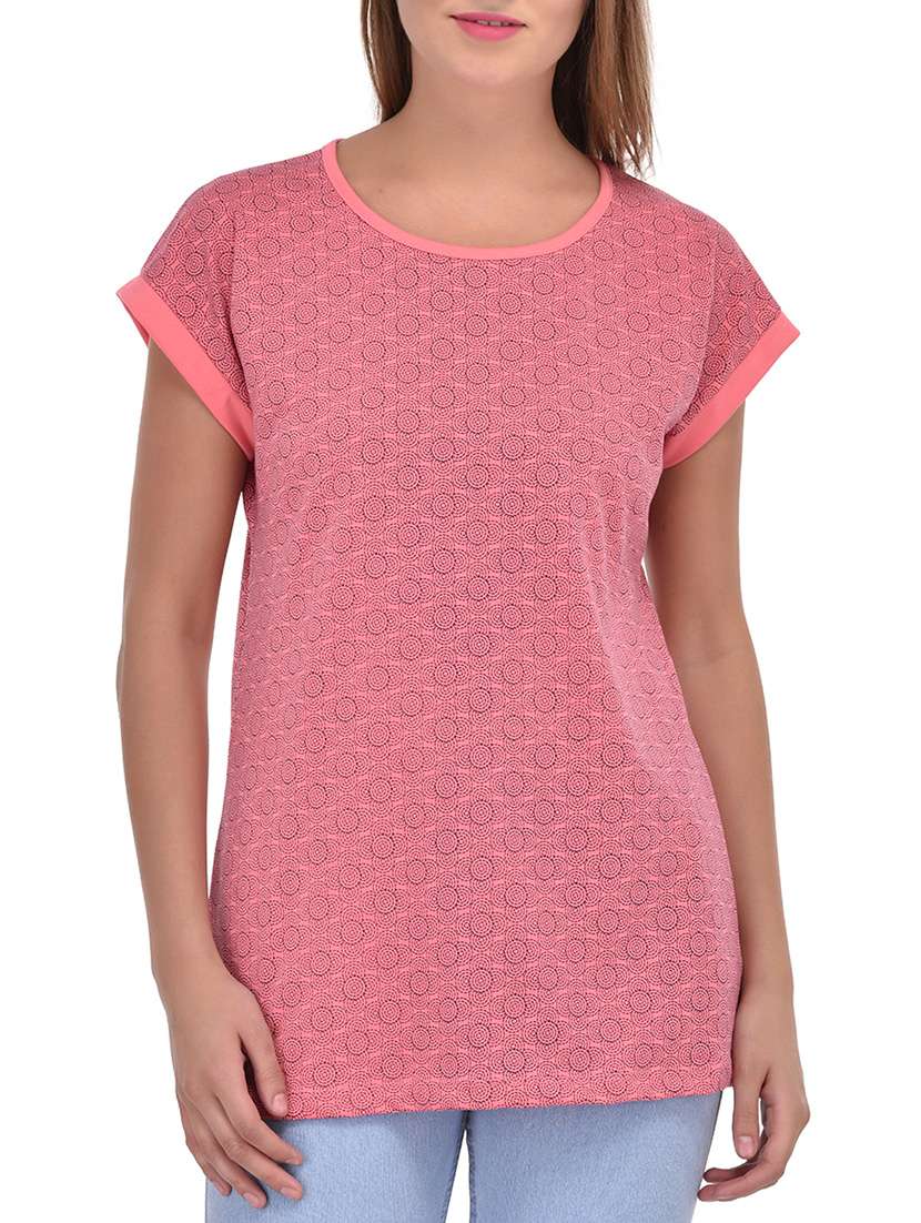 pink cotton regular tshirt