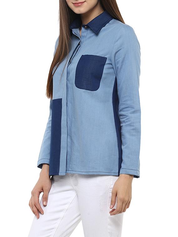blue denim shirt - 13671618 - Standard Image - 1