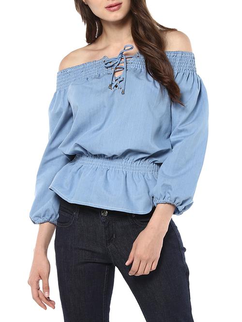 women's peplum off shoulder top - 13671648 -  Standard Image - 0