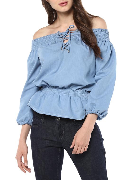 women's peplum off shoulder top - 13671648 -  Zoom Image - 0