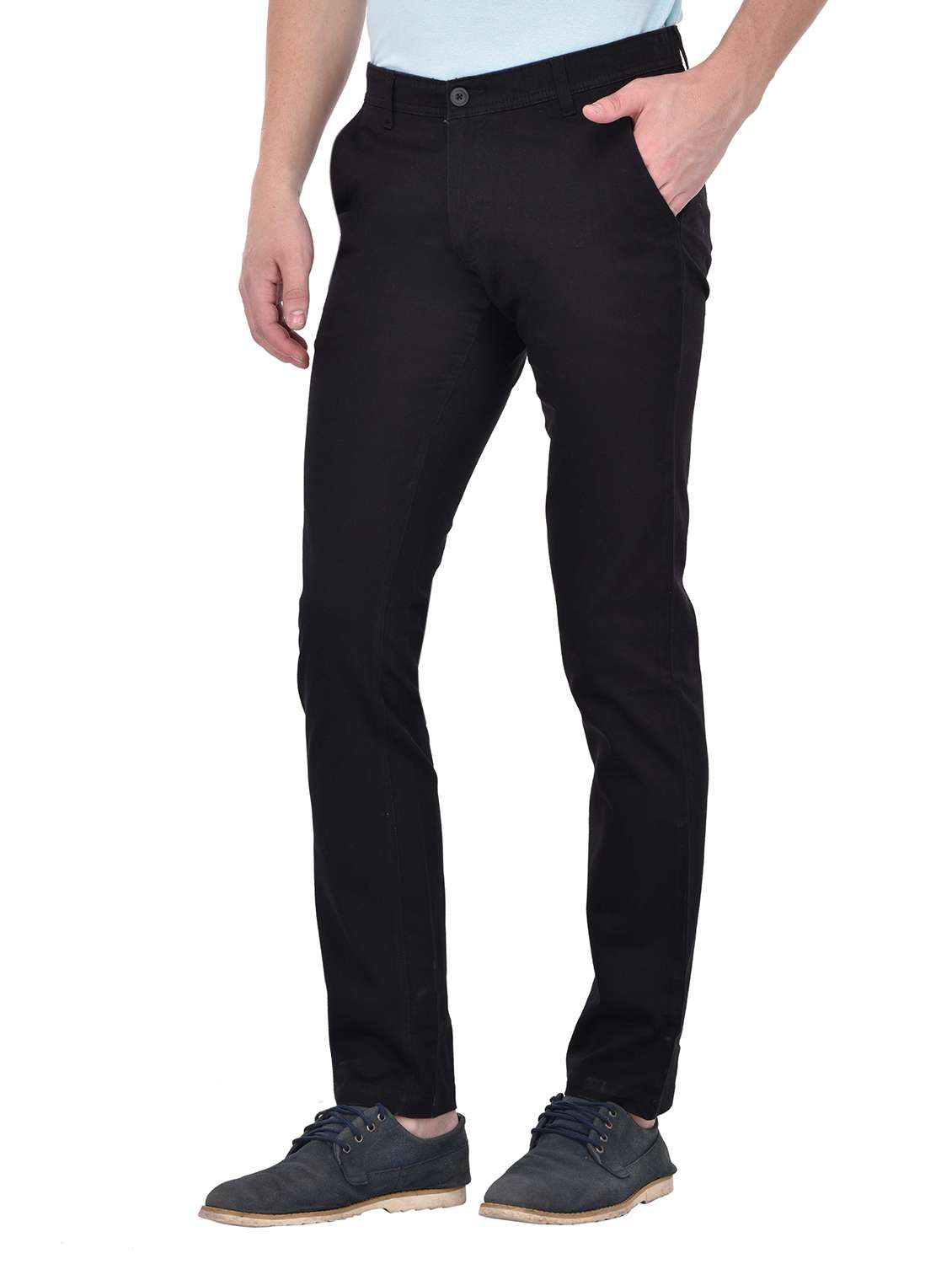 black cotton chinos casual trousers - 13672006 - Standard Image - 1