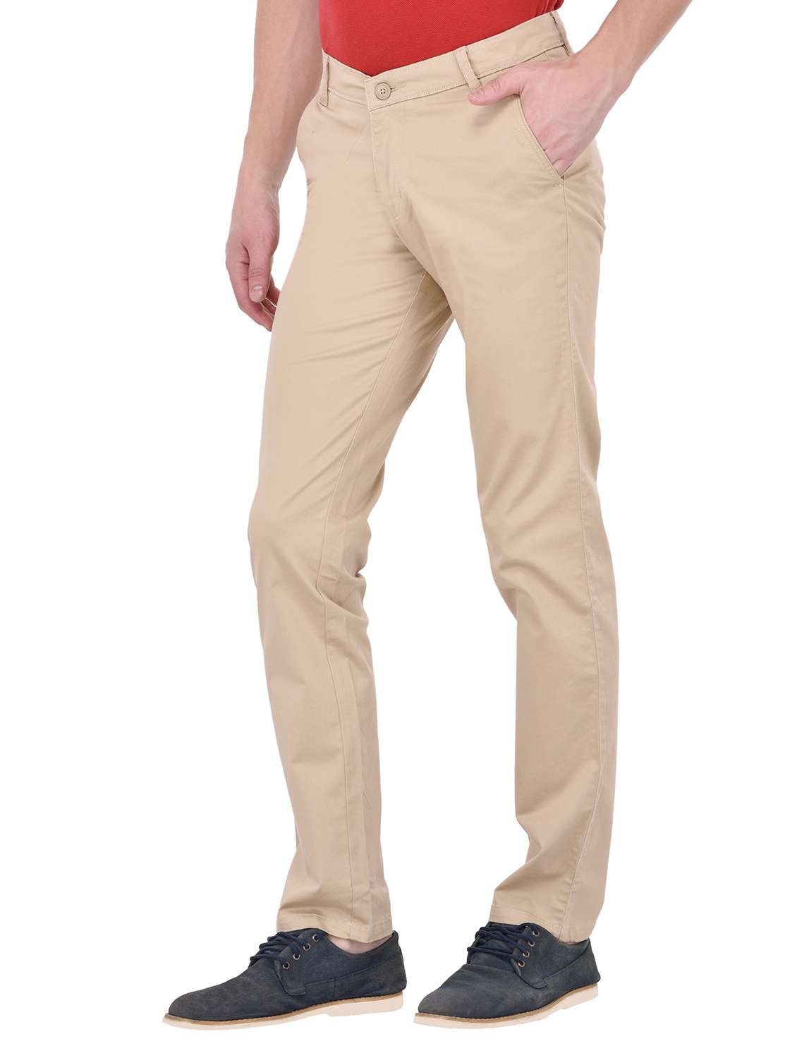 beige cotton chinos casual trousers - 13672017 -  Standard Image - 1