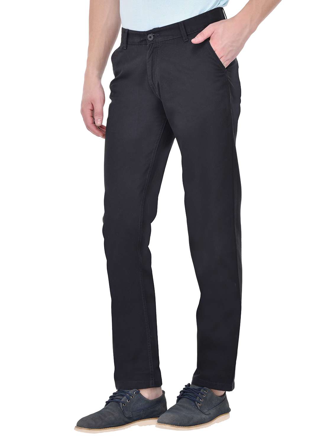 black cotton chinos casual trouser - 13672022 - Standard Image - 1