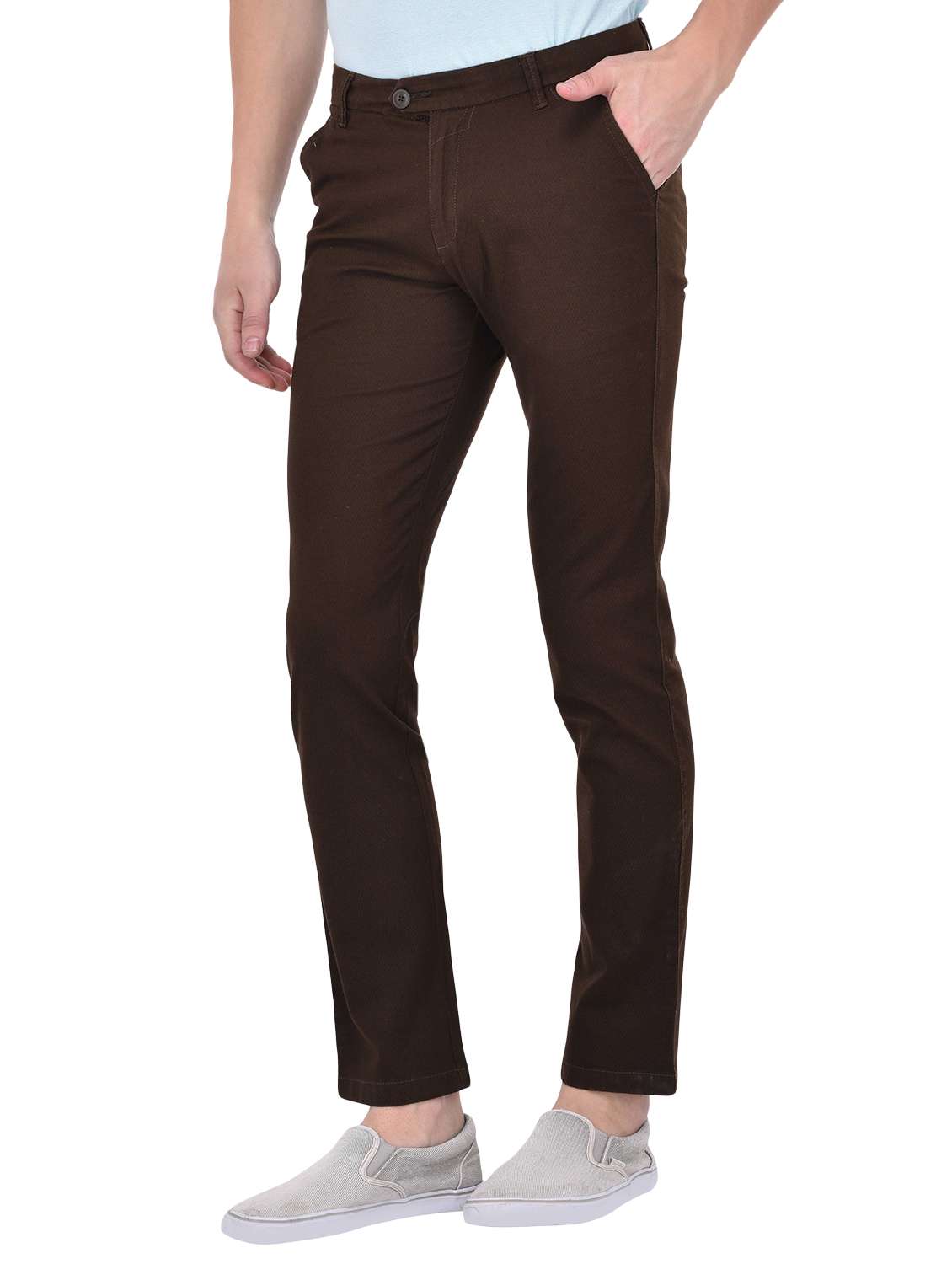 brown cotton chinos casual trouser - 13672032 - Standard Image - 1