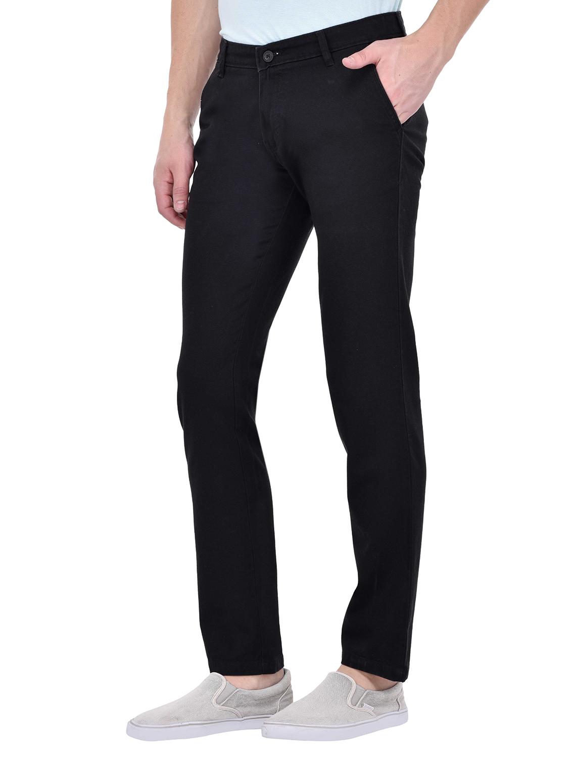 black cotton chinos casual trousers - 13672034 - Standard Image - 1