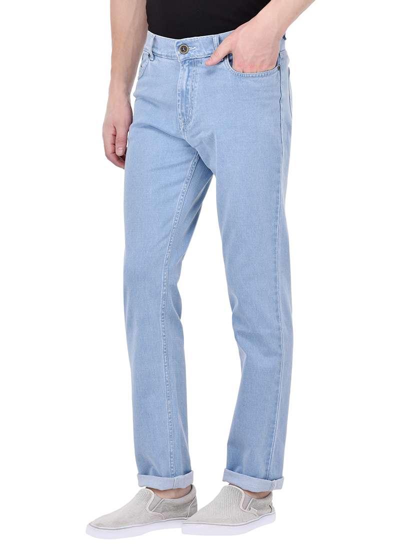 light blue cotton washed jean - 13672053 -  Standard Image - 1