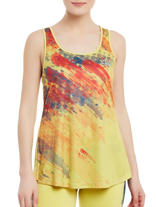 yellow printed racer back top - 13672257 - Standard Image - 0