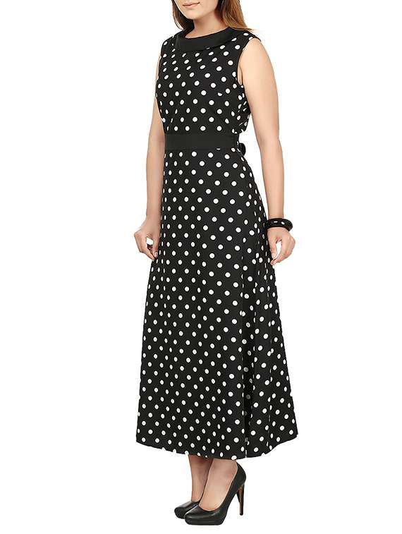 Polka dot sleeveless maxi dress - 13680767 -  Standard Image - 1