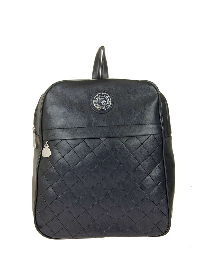 black leatherette regular backpack
